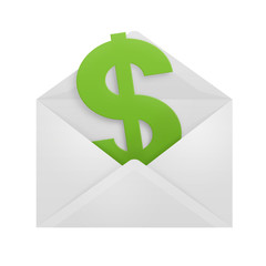 Dollars in an envelope.