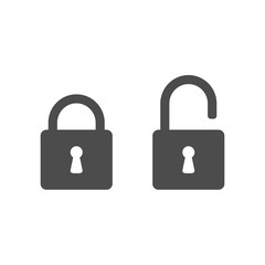 Lock icon, padlock silhouette