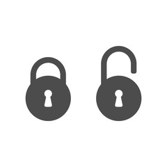 Lock icon, padlock silhouette