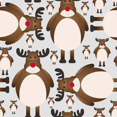 Funny seamless pattern with deer.Colorful vector print with funny animal.Textile texture 
