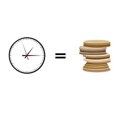 Time is money concept, isolated vector
