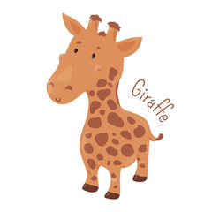 Giraffe isolated. Child fun icon.