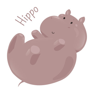Hippo isolated. Child fun pattern icon.