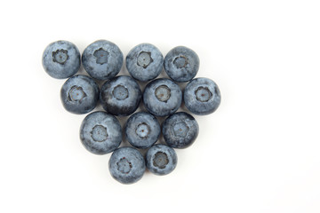 blueberries arranged in the shape on a white background