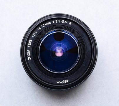 Fototapeta Zoom lens for SLR camera, top view
