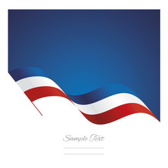 France abstract wave flag ribbon vector background