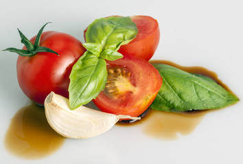 tomato, basil and balsamic vinegar - food