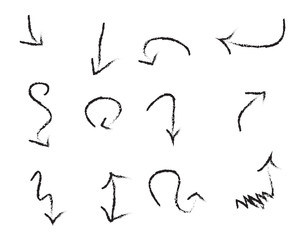 vector set of hand drawn arrows