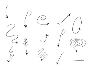 vector set of hand drawn arrows