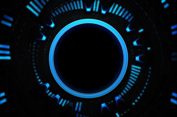 Black and blue technological cyberspace structure