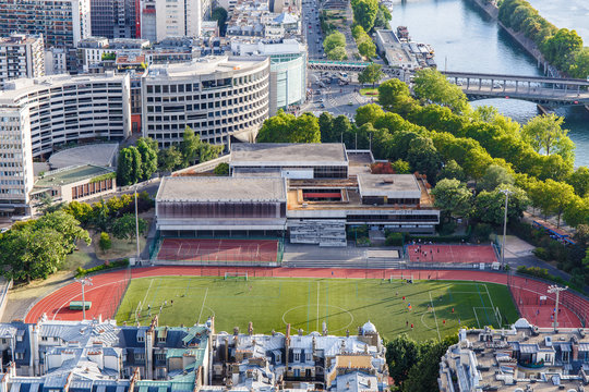 Football field. Aerial view