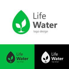 Logo design Life water, vector EPS10