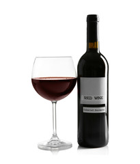 Red wine, isolated on white