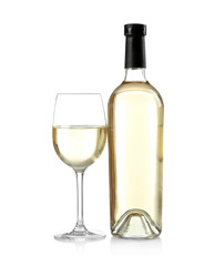 White wine, isolated on white
