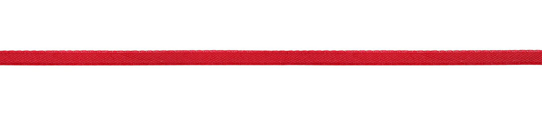 Shiny red ribbon on white background