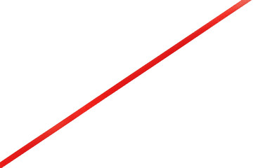 Shiny red ribbon on white background