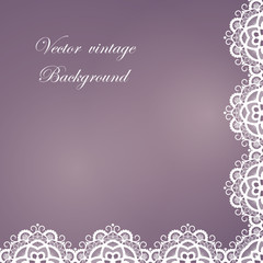 Abstract square lace frame with paper swirls