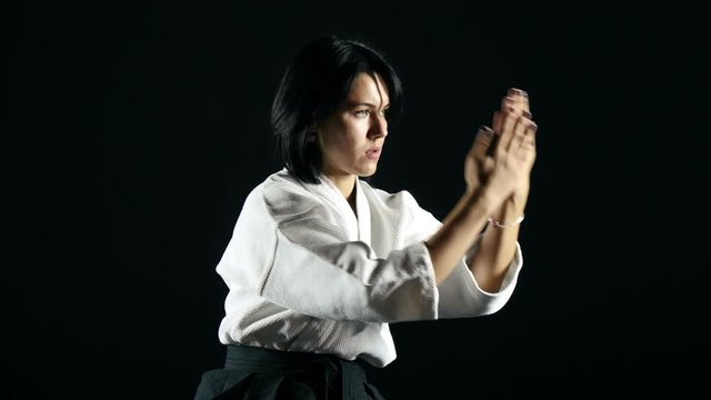  Master of Sports of practicing Aikido