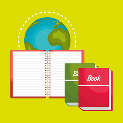 world and books isolated icon design, vector illustration  graphic 