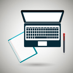 computer and book isolated icon design, vector illustration  graphic 