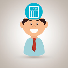 man and calculator isolated icon design, vector illustration  graphic 