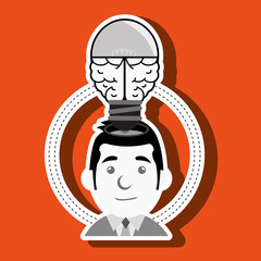 man with ideas isolated icon design, vector illustration  graphic 