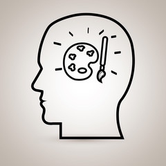 silhouette with thought isolated icon design, vector illustration  graphic 