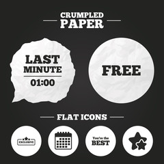 Obraz premium Last minute icon. Exclusive special offer.