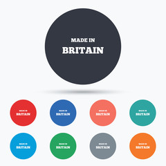 Made in Britain icon. Export production symbol.