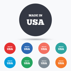 Made in the USA icon. Export production symbol.