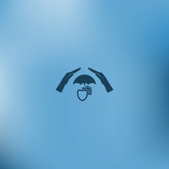 Wallet Protection Icon. Flat Design.