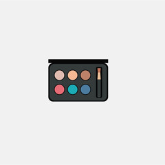 cosmetic products, set eyeshadow illustration over white color b