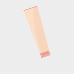 cosmetic products, foundation tube  over white color  backdrop