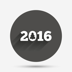 Happy new year 2016 sign icon. Calendar date.