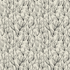 Seamless pattern from leaves. Vector Illustration for your design.
