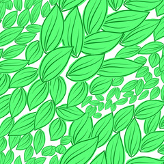 Seamless pattern from green leaves. Vector Illustration for your design.