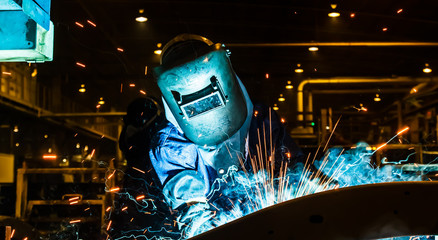 welder Industrial automotive part in factory
