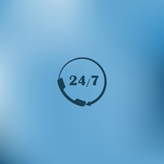 All-day customer support call-center. Flat icon