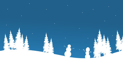 Silhouette of Snowman chrismas