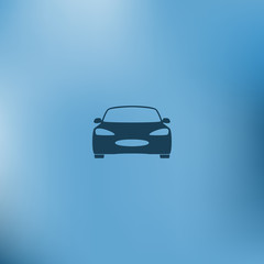 Flat paper cut style icon of a car