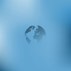 Flat paper cut style icon of globe