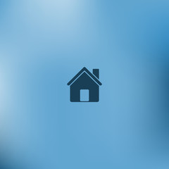 Flat paper cut style icon of house