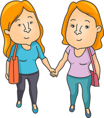 Couple Lesbian Hold Hands