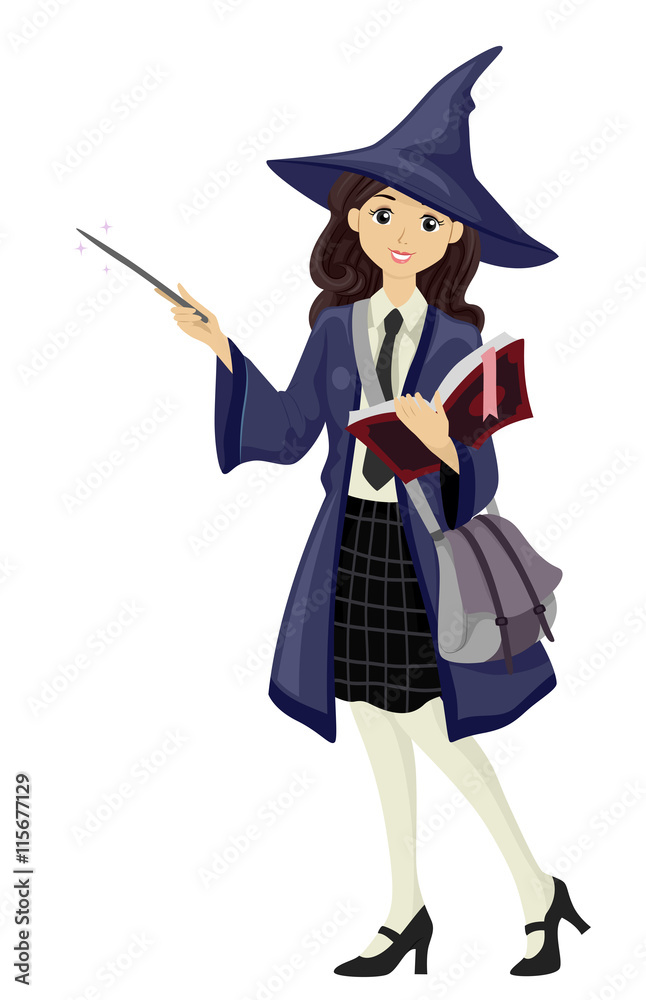 Poster Teen Girl Wizard Student