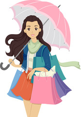 Teen Girl Shop Umbrella