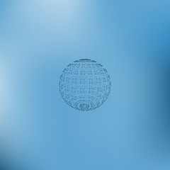 Polygonal Element. Sphere with Lines and Dots