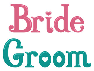 Bride Groom Lettering