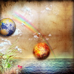 Seaside of summertime with raimbow © Rosario Rizzo