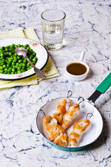 Grilled chicken on skewers