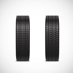 Black tires with tread